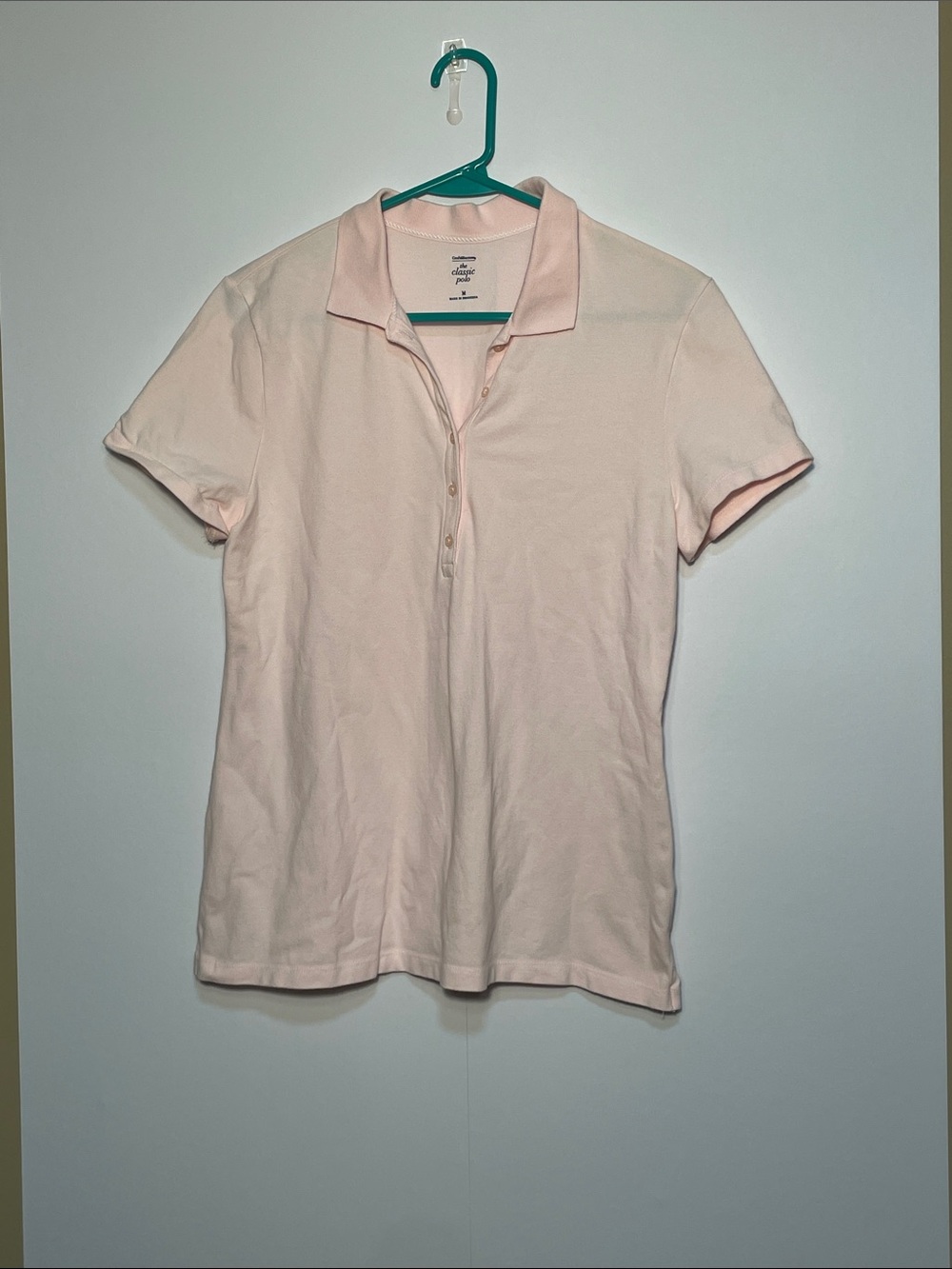 croft & barrow Pale Pink Button-Down Polo Top
